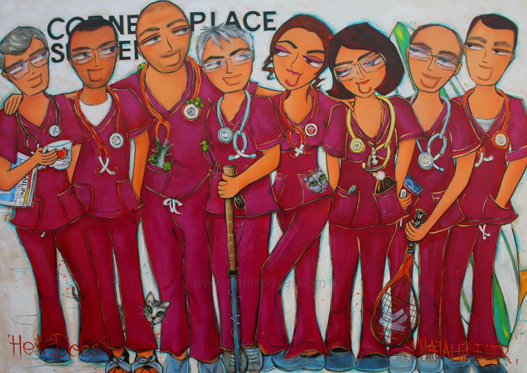 Hot Doc's commission painting of a GP practice in Plymouth by Natalie Dyer