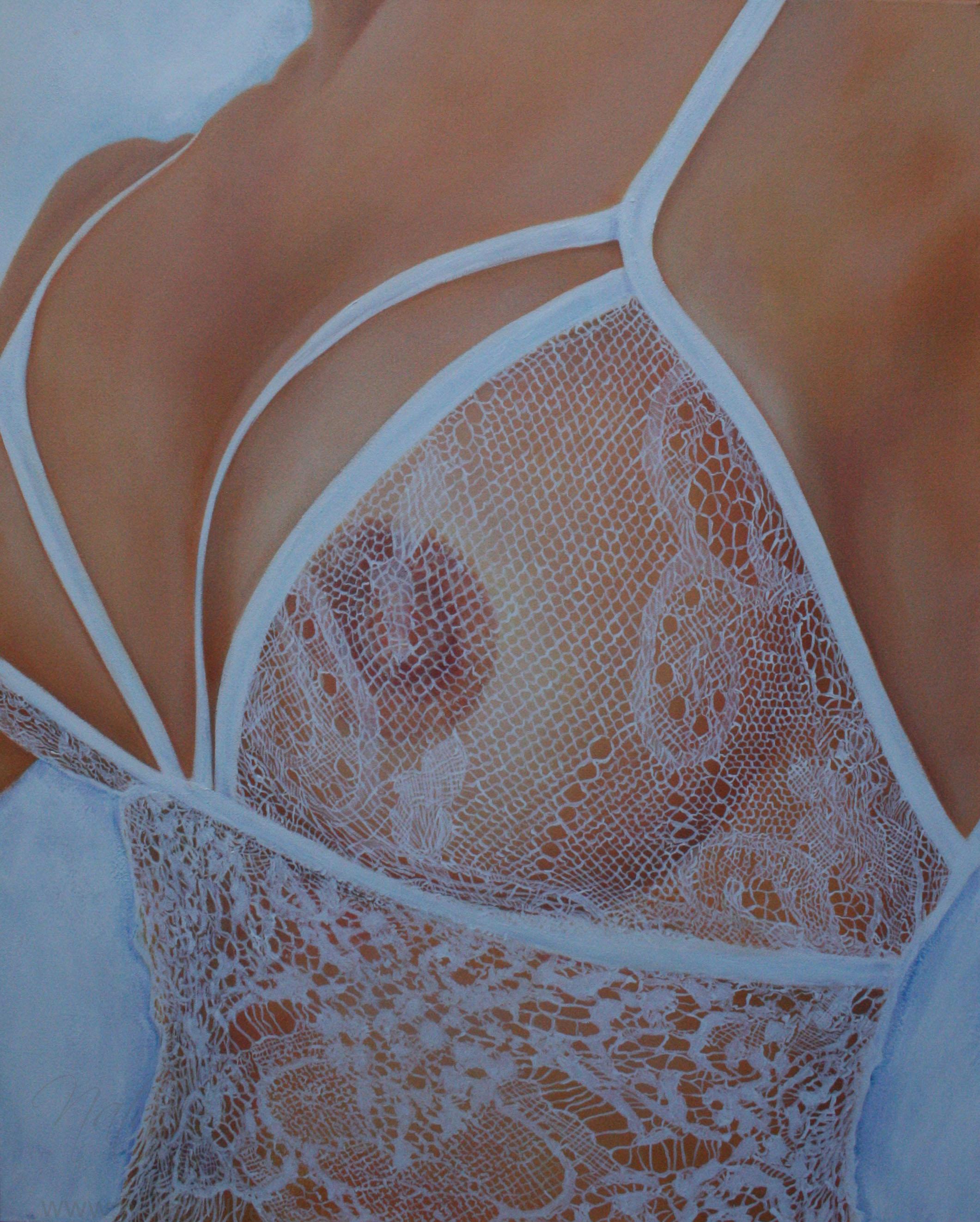 Lovely Lace, a soft and intricate commissioned painting by Natalie Dyer, created for a client’s space with full artistic rein