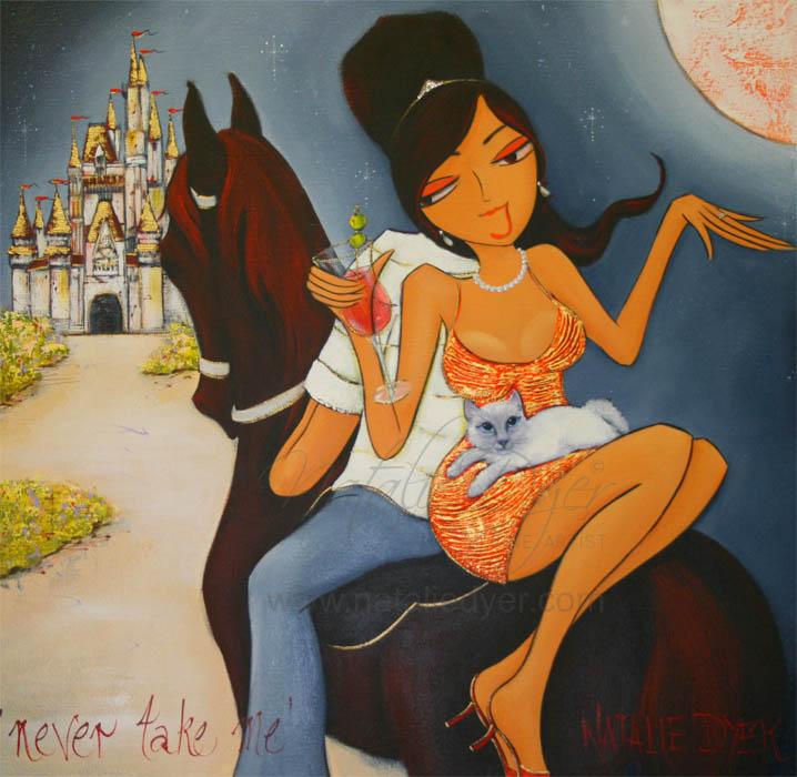 Never Take Me, a commissioned engagement present by Natalie Dyer featuring the bride’s dream of Disneyland and the couple’s ragdoll kitten