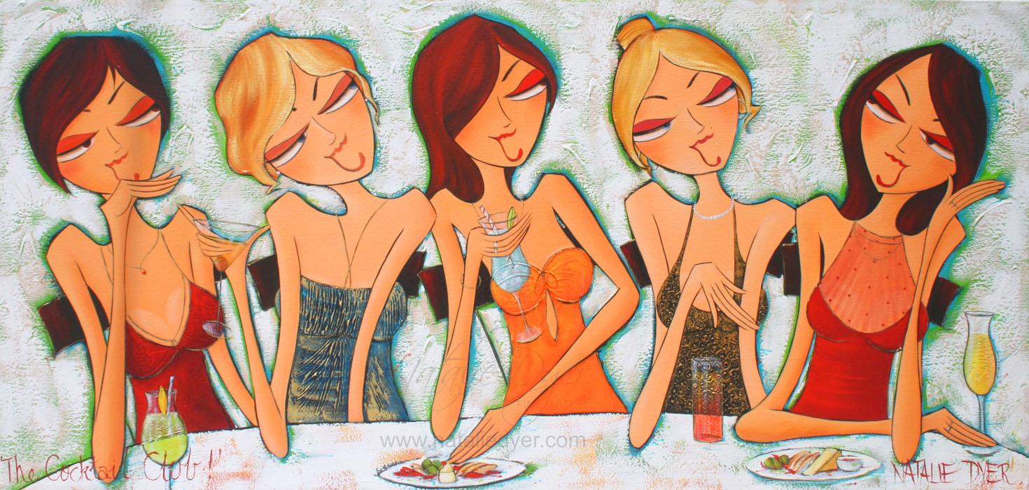 The Cocktail Club, a limited edition fine art print by Natalie Dyer, Women with Attitude series, Sunshine Coast Australia