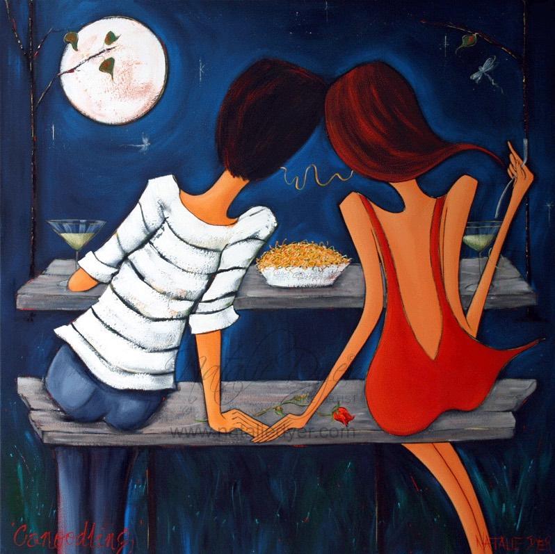 Canoodling, a limited edition fine art print by Natalie Dyer, Whimsical series, Sunshine Coast Australia