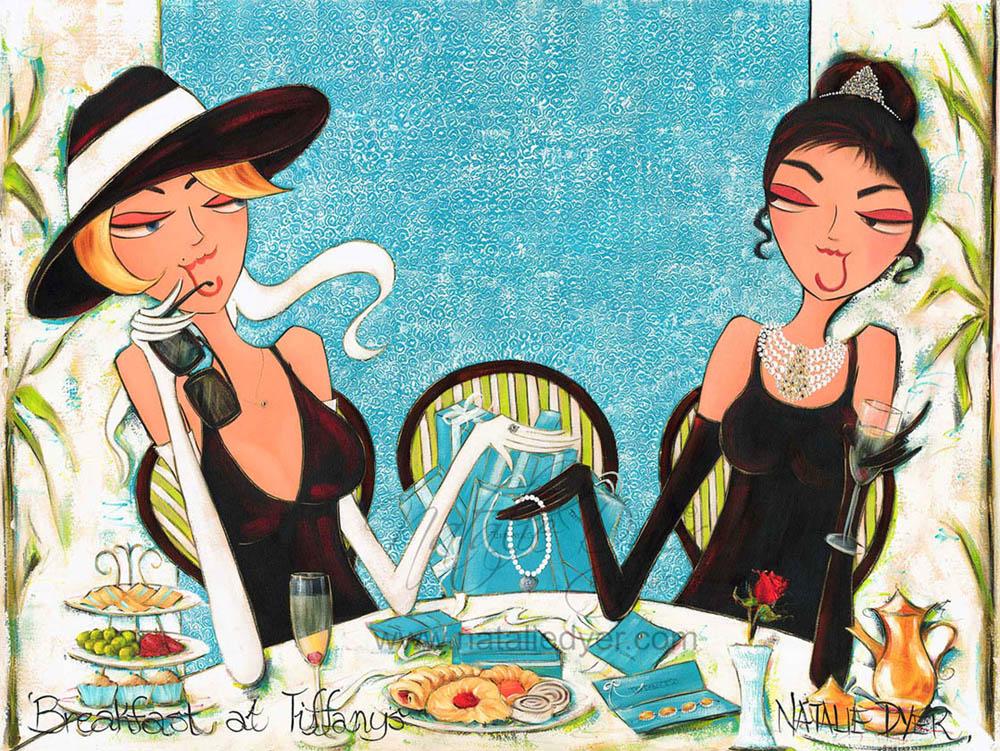 Breakfast at Tiffany's, a limited edition fine art print by Natalie Dyer, Iconic range, Women with Attitude series, Sunshine Coast Australia
