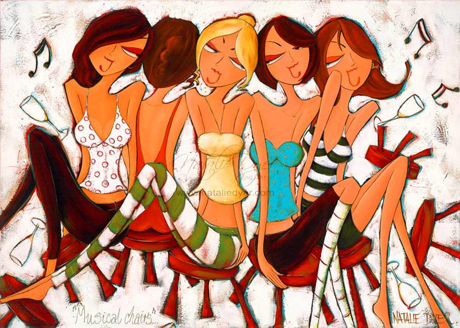 Musical Chairs, a limited edition fine art print by Natalie Dyer, Women with Attitude series, Sunshine Coast Australia