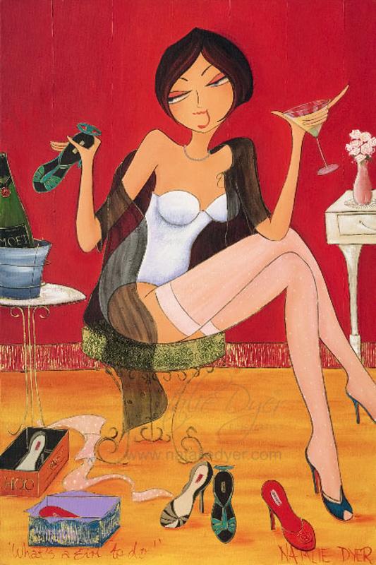 What's a Girl to Do, a limited edition fine art print by Natalie Dyer, Women with Attitude series, Sunshine Coast Australia