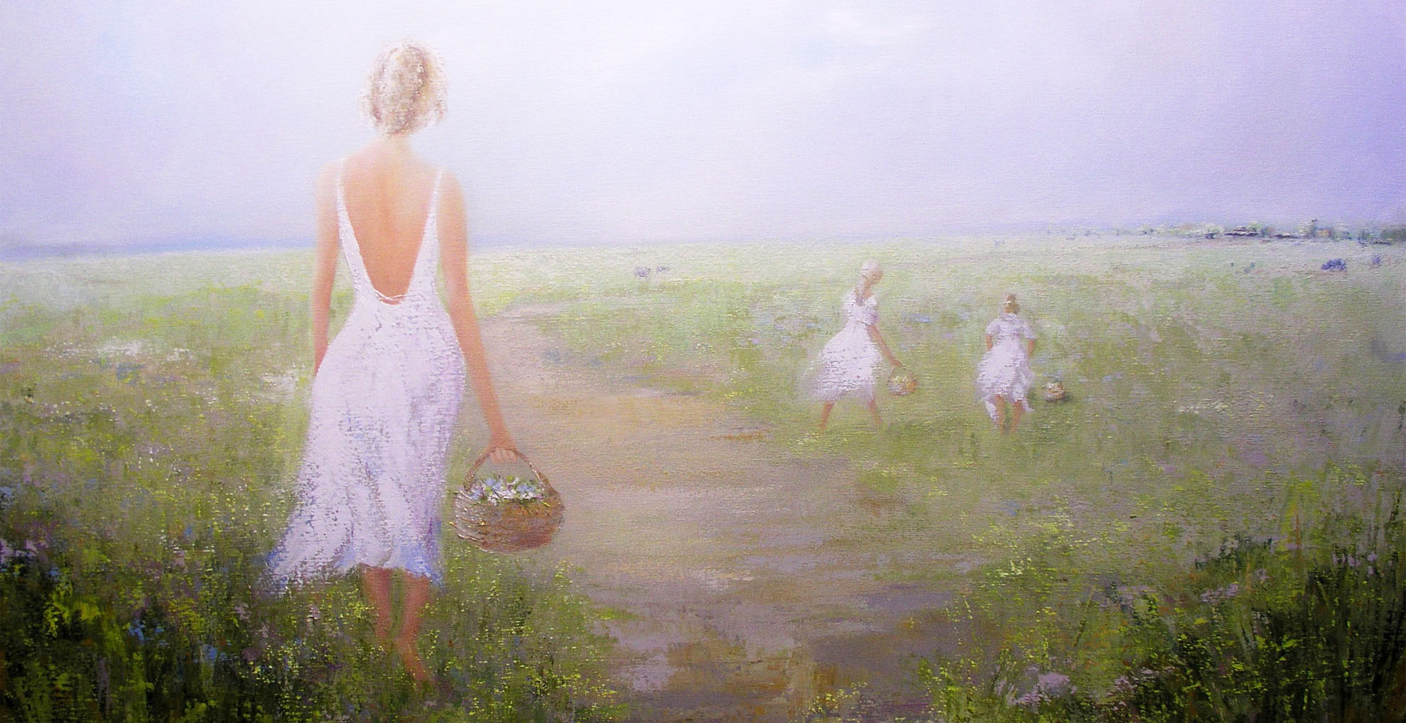 The Flower Pickers, a limited edition fine art print by Natalie Dyer, Figurative series, Sunshine Coast Australia