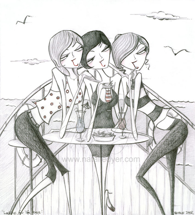 Looking for Lifebouys, a limited edition fine art print by Natalie Dyer, Women with Attitude series, Sunshine Coast Australia