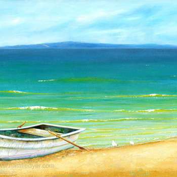 Painting of Laguna bay Noosa beach by Natalie Dyer Sunshine Coast Artist