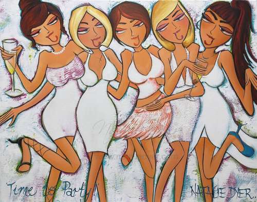 Time to party from the Women with Attitude series by Natalie Dyer Sunshine Coast Artist